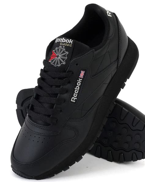 reebok classic leather black|reebok classics black size 8.5.